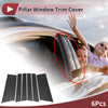 Toyota Sienta (2016-2022) Black Fiber 6 Pcs Car Door Pillar Window Trim