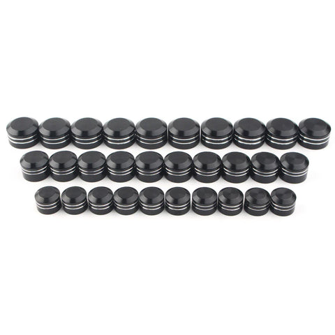 Harley 10 x Black CNC Inner 9/11/13mm Motor Bolt Topper Caps