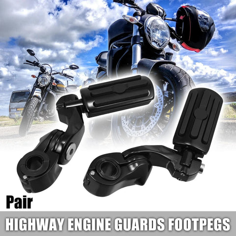 Harley Motorcycle Engine Foot Pegs / 1 Pair / Short Angled Mount Pedal