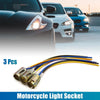 Motorcycle 3 x Tail Light Bulb Extension Wire Harness Socket Connector
