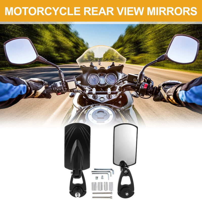 Motorcycle Black Aluminum 1 Set Handlebar Mirrors Rear View