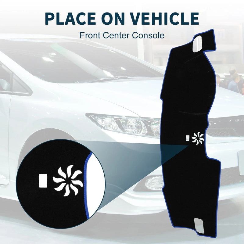 Honda Civic FL5 2022-2024 Sun Protector Black Blue Dashboard Dash Cover Mat