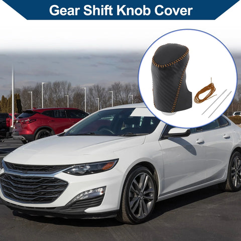 Chevrolet Equinox Black Carbon Fiber Brown Gear Shift Knob Cover