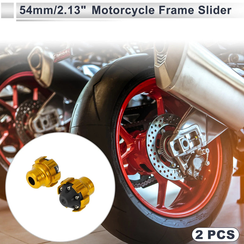 Motorcycle 15.6mm 2 x Aluminum Alloy Motorcycle Slider Frame Gold Tone