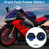 Motorcycle Front Fork Frame Slider 2 x Aluminum Alloy Blue Protection