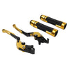 Suzuki GSXR600 GSXR1000 Gold Extendable Brake Clutch Lever Grip Set