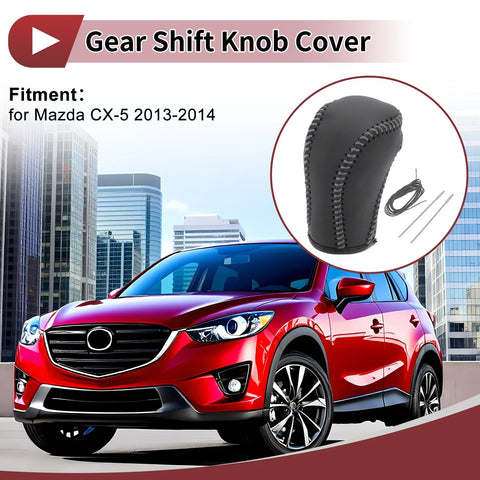Mazda CX-5 (2013-2014) Gray Faux Leather Gear Shift Knob Cover
