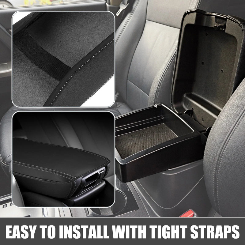 Ford Bronco Sport 2020-2023 Black White Stitches Center Console Pad