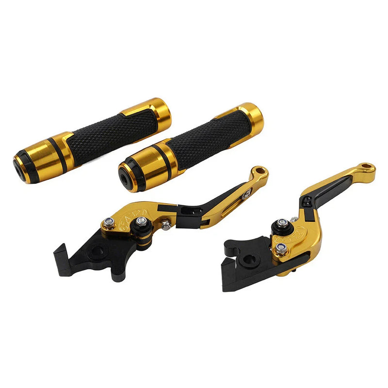 Kawasaki ZX636R Gold Extendable Brake Clutch Levers & Handlebar Grips (2003-2004)