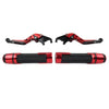 Yamaha YZF R1 R6S Red Extendable Brake Clutch Lever Grip Set (2004-2023)
