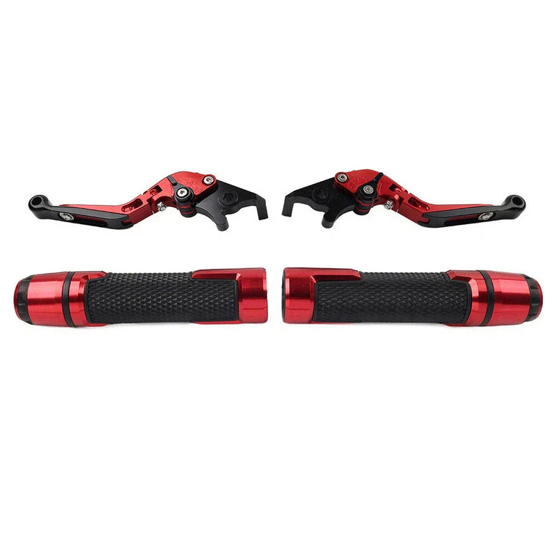 Yamaha YZF R1 R6S Red Extendable Brake Clutch Lever Grip Set (2004-2023)