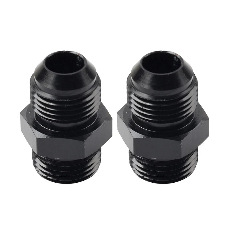 Black Aluminum AN10 Flare to 6AN ORB Male Fitting Adapter w/ O-Rings