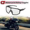Goggles Motorcycle Riding Clear Lens Black Frame Cycling Sunglasses PC UV400