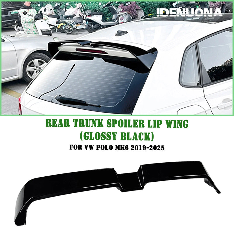 VW Polo MK6 Gloss Black Rear Boot Spoiler Lip (2019-2025)