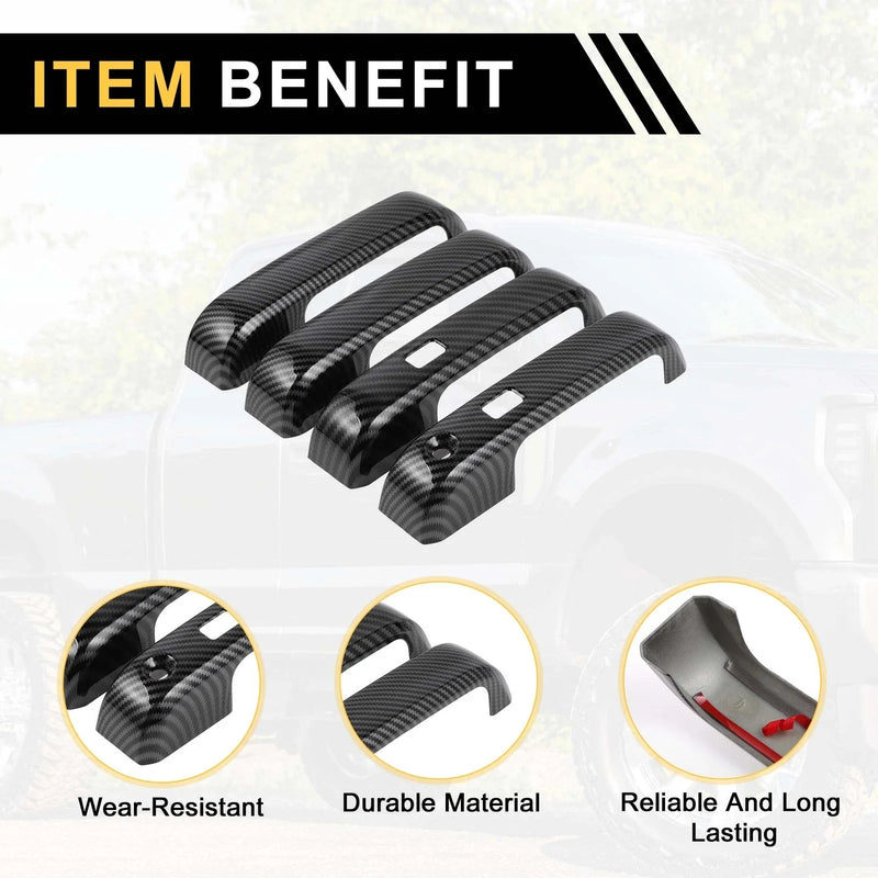 Ford F-150 (2015-2023) Carbon Fiber Pattern 4pcs Exterior Door Handle Covers