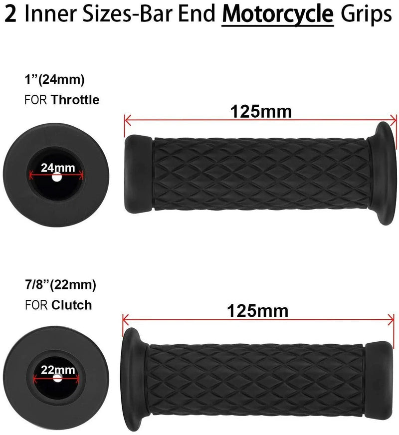 Sports Bike Red Motorcycle Gel Hand Grips 7/8in