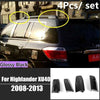 Toyota Highlander 4x Glossy Black Roof Rack Cover Rail End Shell