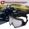 Motorcycle Riding Goggles Silver Tone Lens Black Gray Frame PC TPU