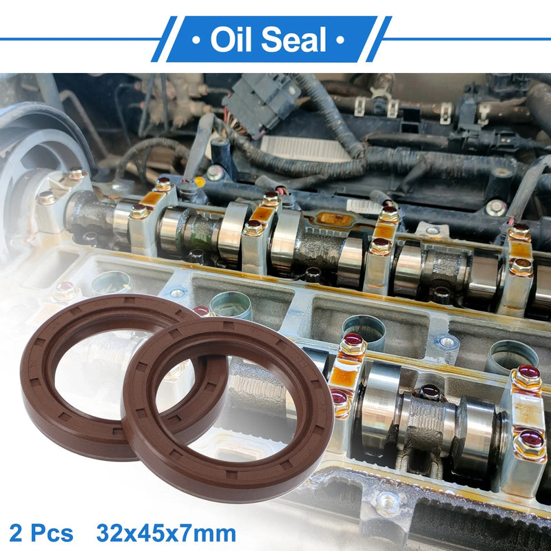 Make Model Oil Seal / 32x45x7mm / 2 x Seal Ring Rotary Shaft Seal FKM Brown