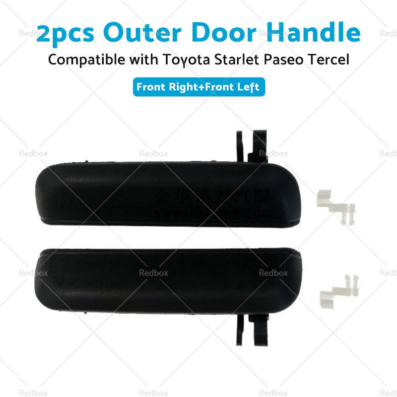 Toyota Starlet EP91 Pair Black FRONT Outer Door Handles (1996-1999)