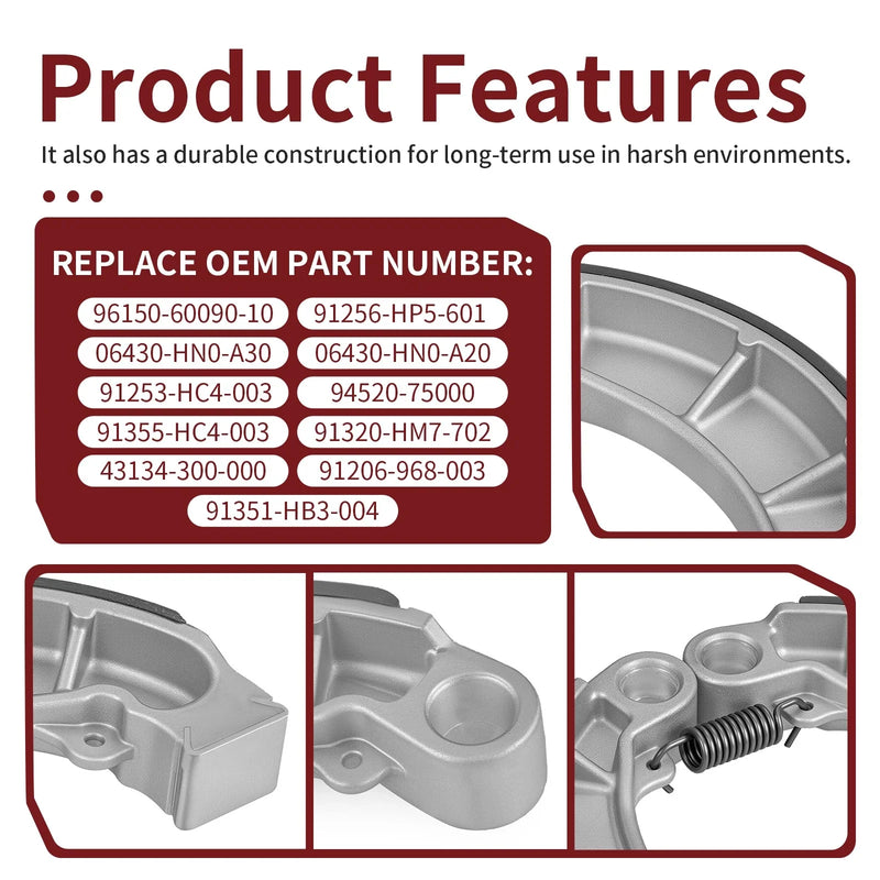 Honda Rancher Rear Brake Drum Bearing Seals & Shoes Kit (2007–2013)