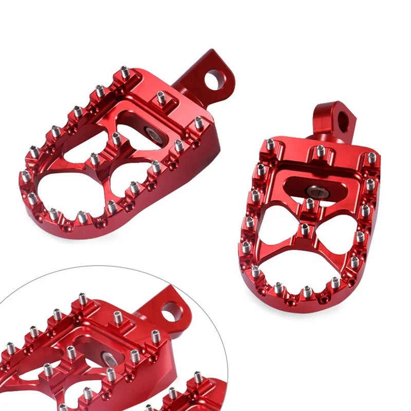 Harley Sportster Softail  - Red Pair CNC Wide Foot Pegs