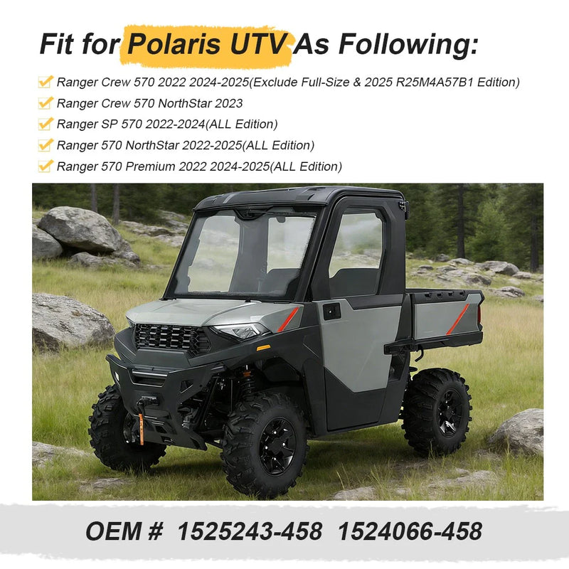 Polaris Ranger SP 570 4Pcs Front & Rear Matte Black Rim Caps (2022–2024)