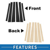 Mitsubishi Pajero (2009-2015) Black 6 Pcs Door Pillar Window Trim