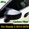 Mazda 3 Axela 2 x Carbon Fiber Side Wing Mirror Horn Cover Caps (2014-2018)