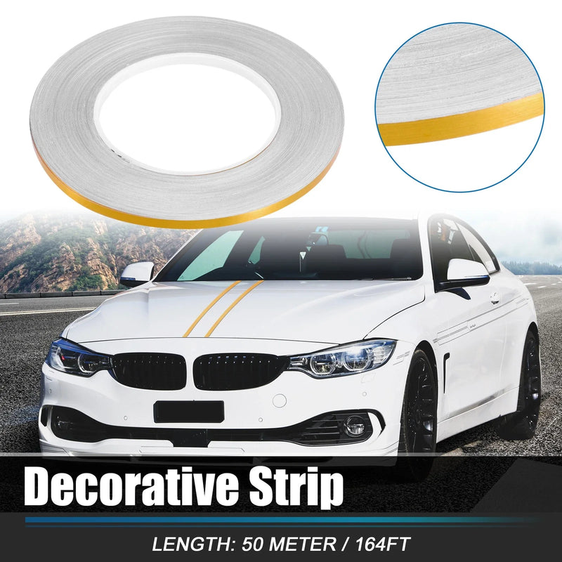 Car Motorcycle Decorative Strips Waterproof Gold Tone / 0.2in x 164ft /