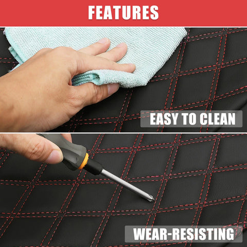Dodge Ram Black Red 3 x Pieces Car Rear Seat Covers Protectors