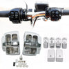 Harley Softail Chrome Switch Housing Covers + 6 x Hand Control Button Caps