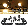 Hyundai Elantra LED Front Projector Fog Light Bezel + Bulb + Wires (2016-2018)
