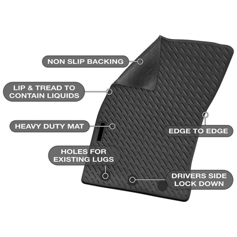 Ford Ranger PX Dual Cab Full Set Front Rear Moulded Rubber Floor Mats