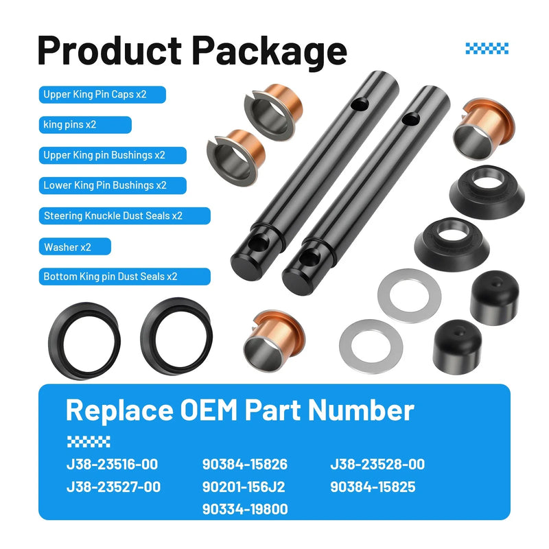 Yamaha G2 G8 G9 G11 G14 G16 G19 G20 King pin & Bushing Kit (1985–2001)
