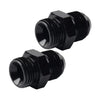 Universal 2 x Black Aluminum AN10 Flare to 6AN ORB Male Fitting Adapter