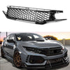 Honda Civic Black Mesh Honeycomb Front Upper Grille (2016-2018)