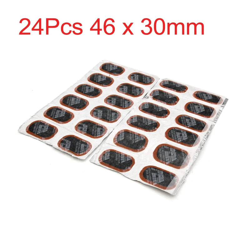 Car / Motorcycle 24Pcs 46x30mm Radial Tyre Puncture Patches Tire Repair Tool