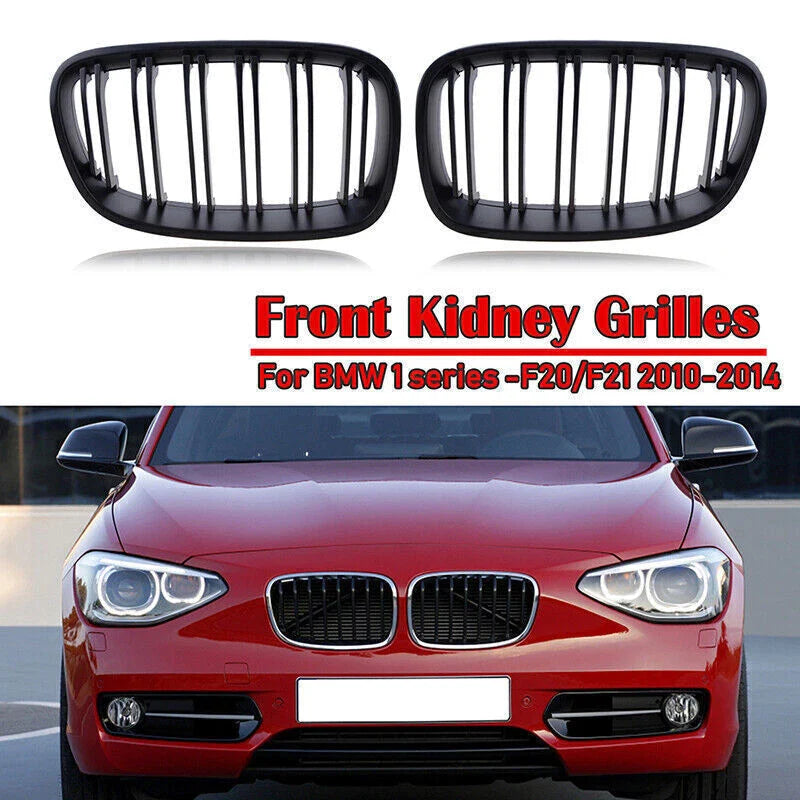 BMW F20 / F21 2011-2014 Matte Black Front Kidney Grilles (2011-2014)