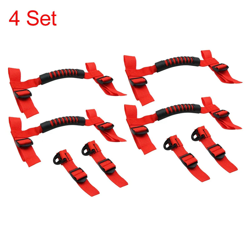 Jeep Wrangler Red 4 x Grab Handles