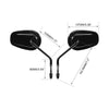 Harley Softail Deluxe Fat Boy Dyna FXDL Black Teardrop Rearview Mirrors