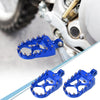 Motorcycle Pair Wide Foot Peg 360 Rotating Aluminum Alloy Footpeg Blue