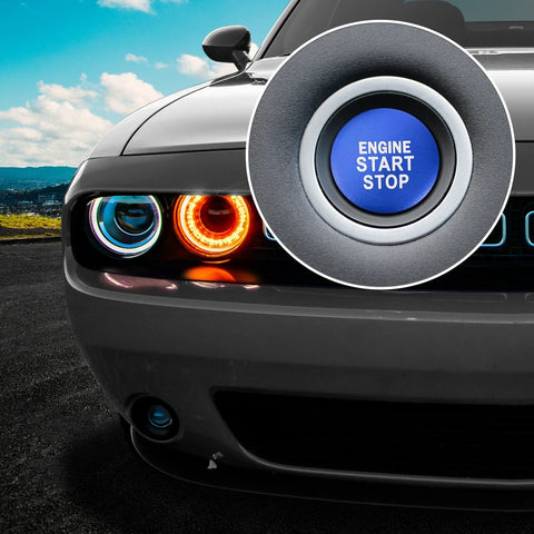 Toyota Camry Engine Start Stop Button Cover Sticker Aluminum Blue