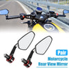 Motorcycle Handlebar Rearview Mirror Clear Lens Red 1 Pair