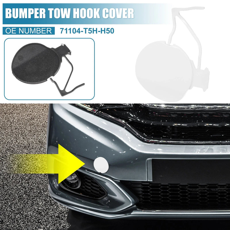Honda Fit (2018-2019) - White Front Bumper Tow Hook Cover