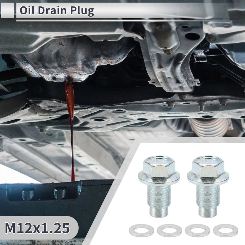 Car Motorcycle M12x1.25 1.14" Height Engine Oil Drain Plug W/Gasket