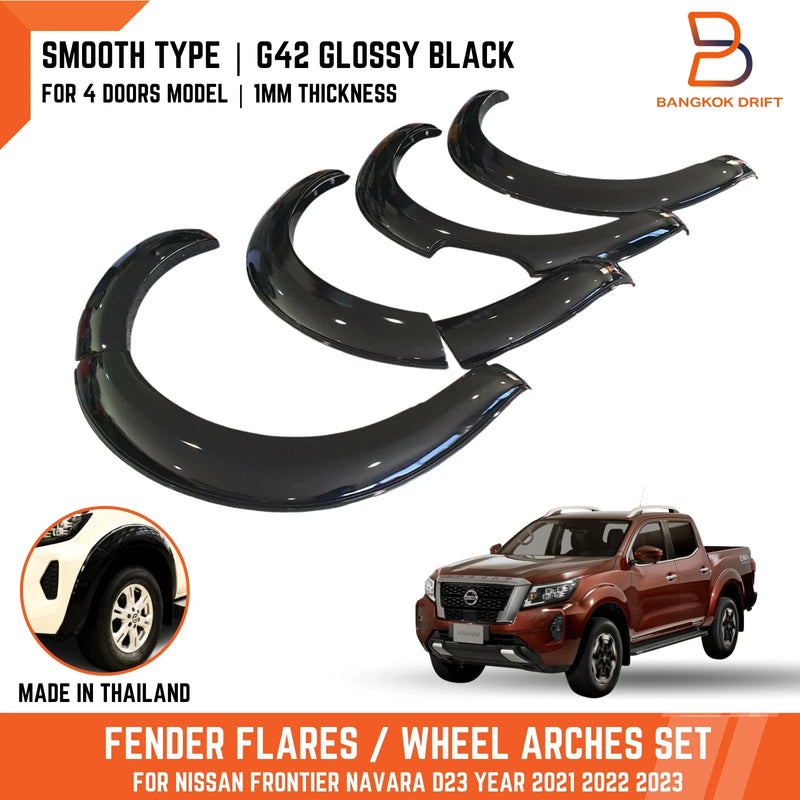 Nissan Navara 6" Glossy Black Fender Flares (2021-2023)