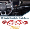Jeep Gladiator JT (2020-2023) 8 Pcs AC Media Headlight Switch Knob Cover
