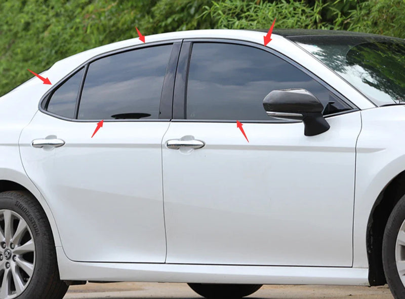 Toyota Camry 4-Door Sedan Window Molding Side Black Cover Trim (2018-2022)