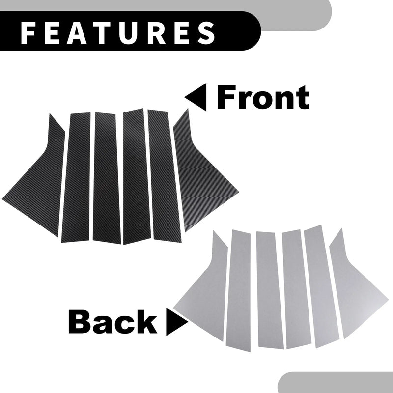 Chevrolet Impala (2014-2020) Carbon Fiber 6pcs Pillar Window Trim Cover